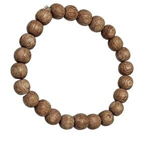 Boho Natural Wood Beaded Stretch Bracelet Rustic Classic Fashion Jewelry Unisex